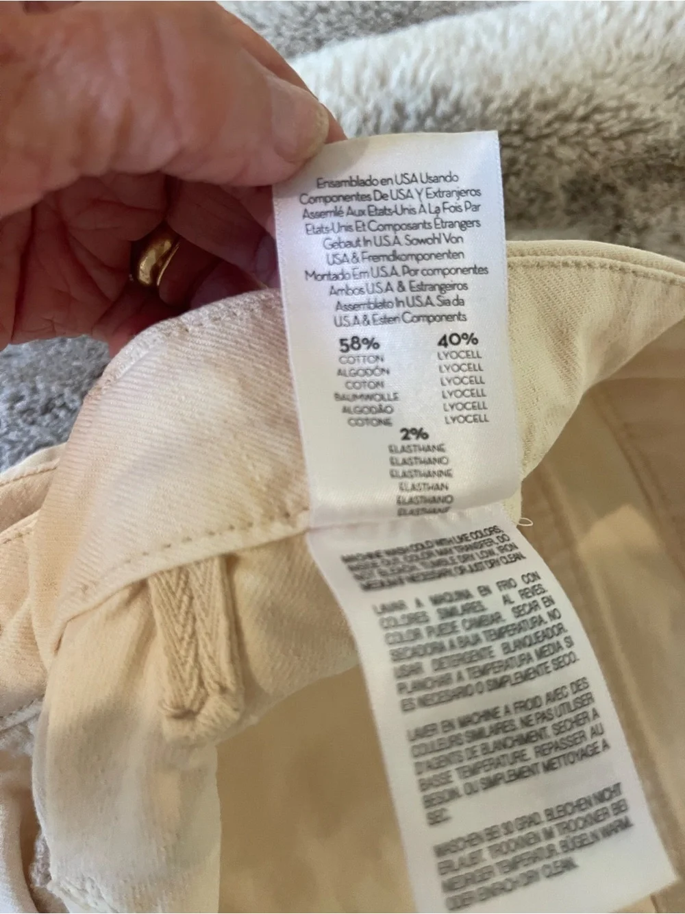 High-Waist Wide Leg Cream Mother Jeans - Picture 7 of 7